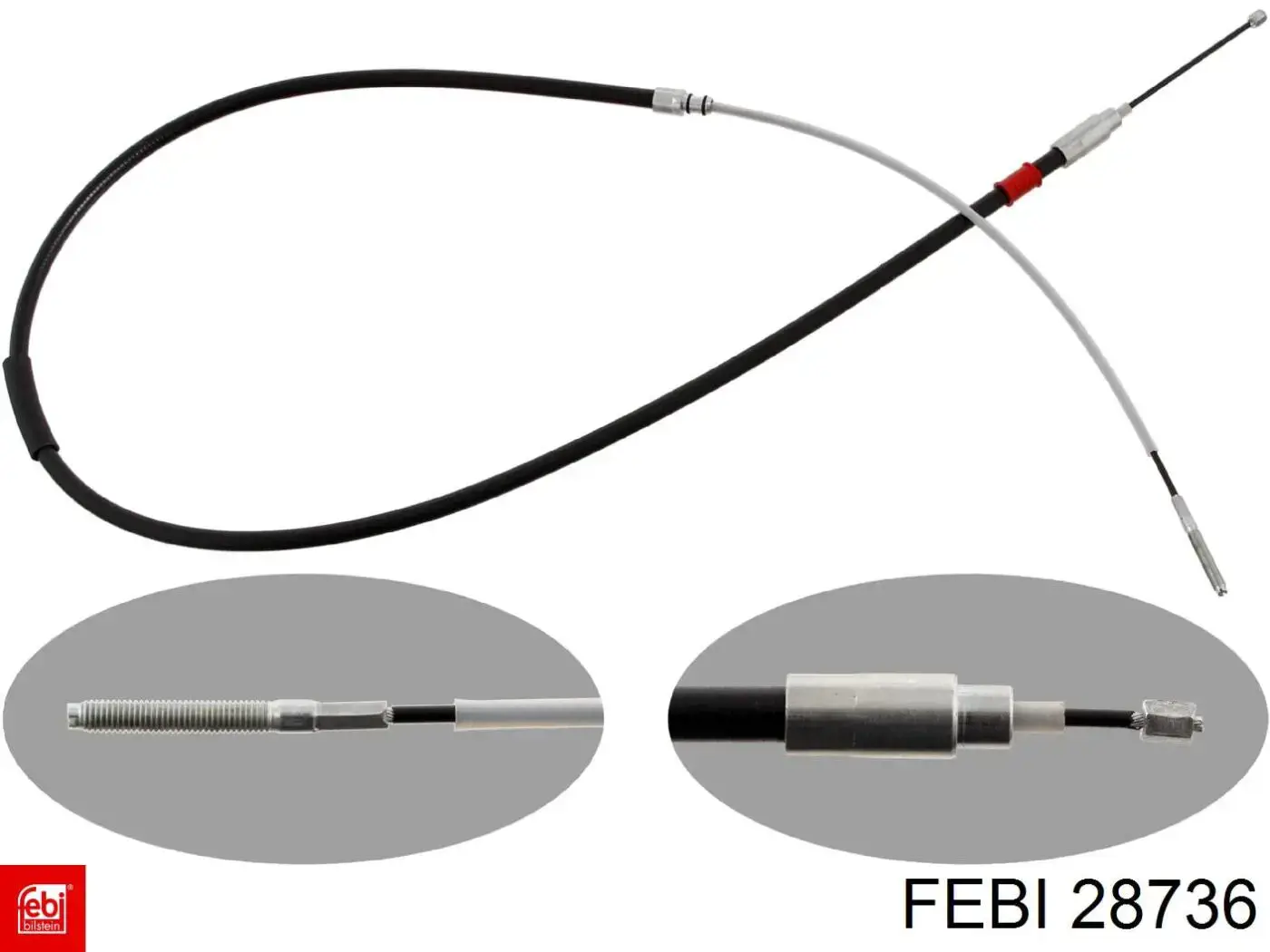 28736 Febi cable de freno de mano trasero izquierdo