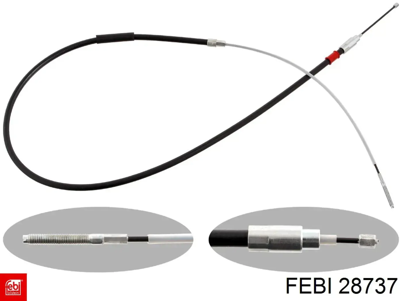 28737 Febi cable de freno de mano trasero derecho