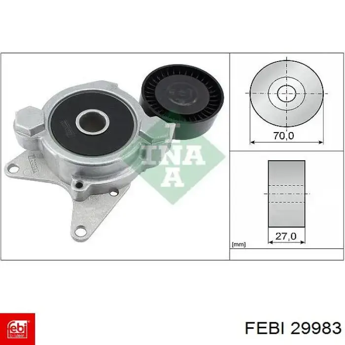 29983 Febi tensor de correa, correa poli v