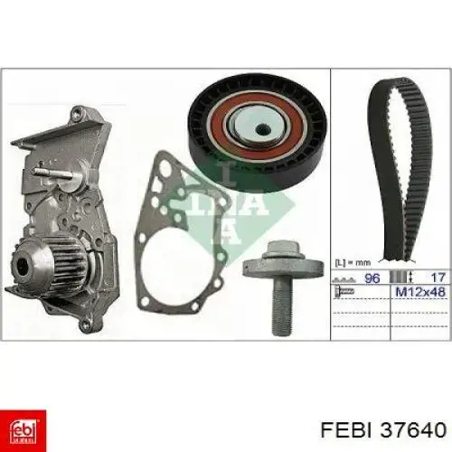 37640 Febi kit correa de distribución