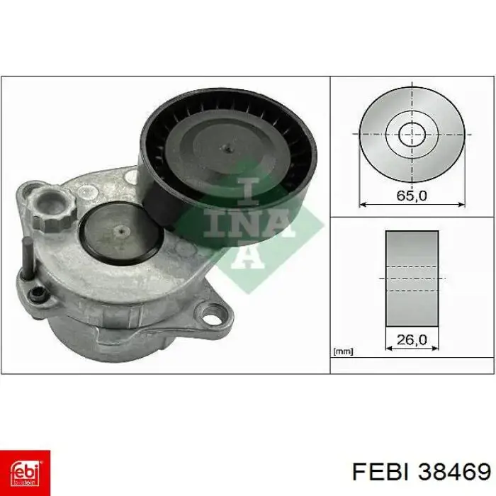 38469 Febi tensor de correa, correa poli v