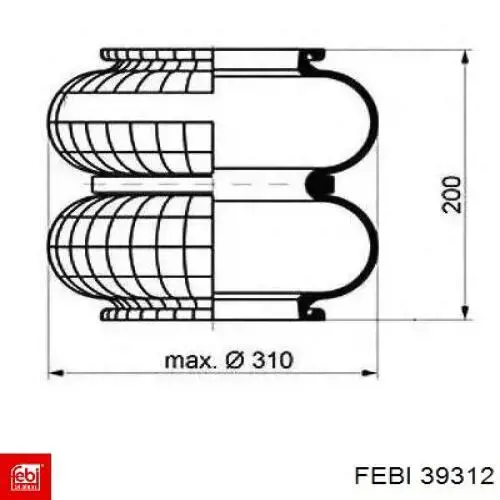 39312 Febi muelle neumático, suspensión