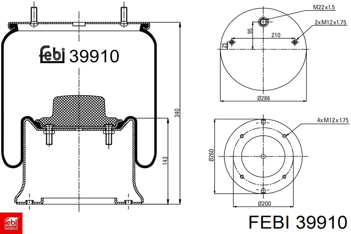 39910 Febi muelle neumático, suspensión