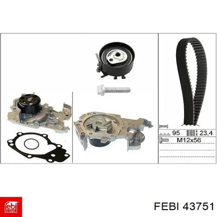 43751 Febi kit correa de distribución