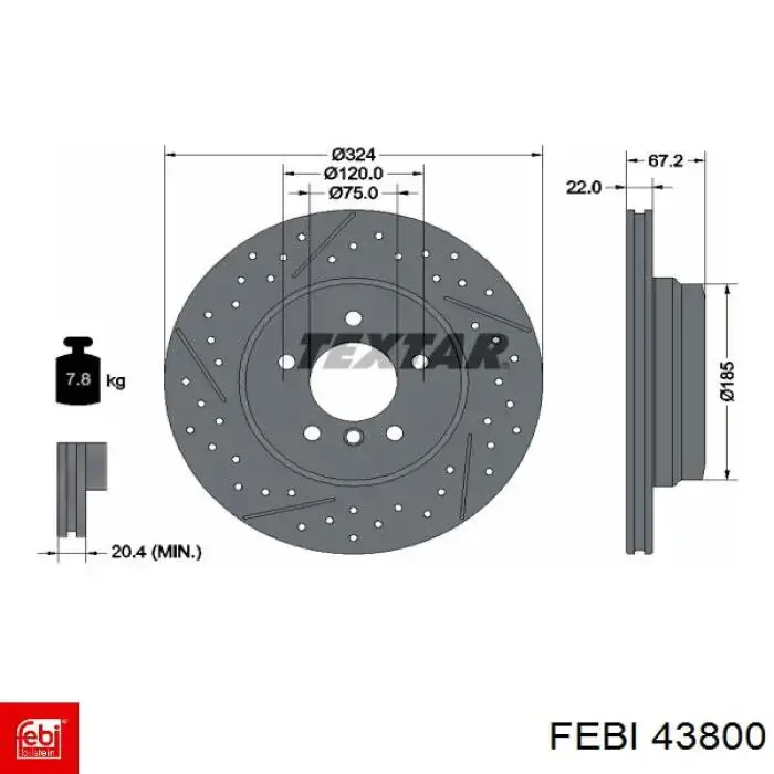 34216795755 BMW disco de freno trasero