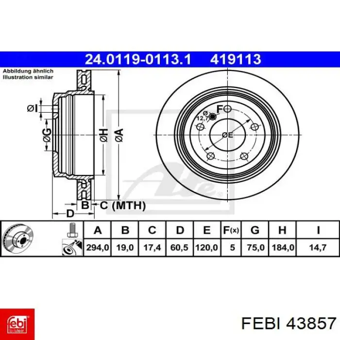  Disco de freno trasero para Renault 11 BC37