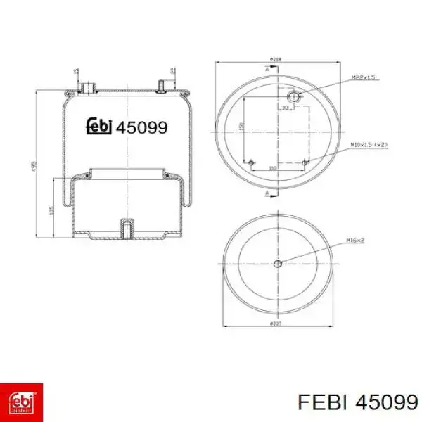  Muelle neumático, suspensión, eje trasero para DAF 45 