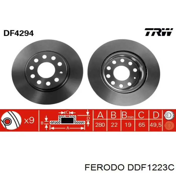 DDF1223C Ferodo freno de disco delantero