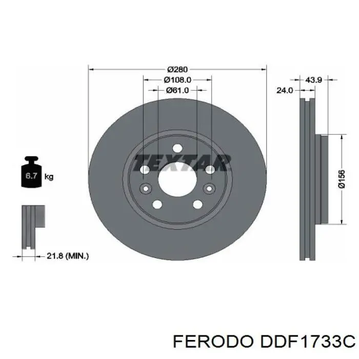 DDF1733C Ferodo freno de disco delantero