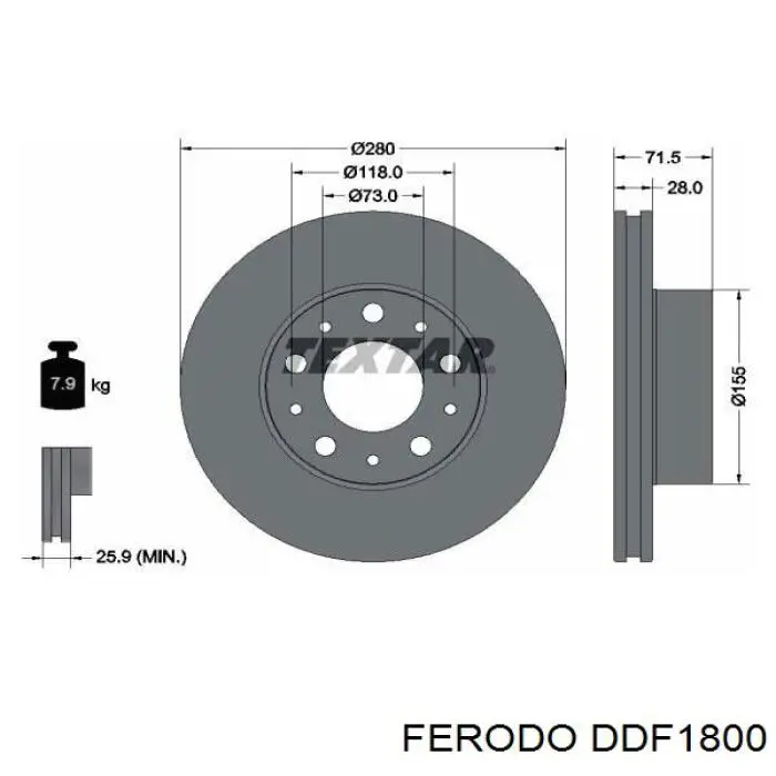 DDF1800 Ferodo freno de disco delantero