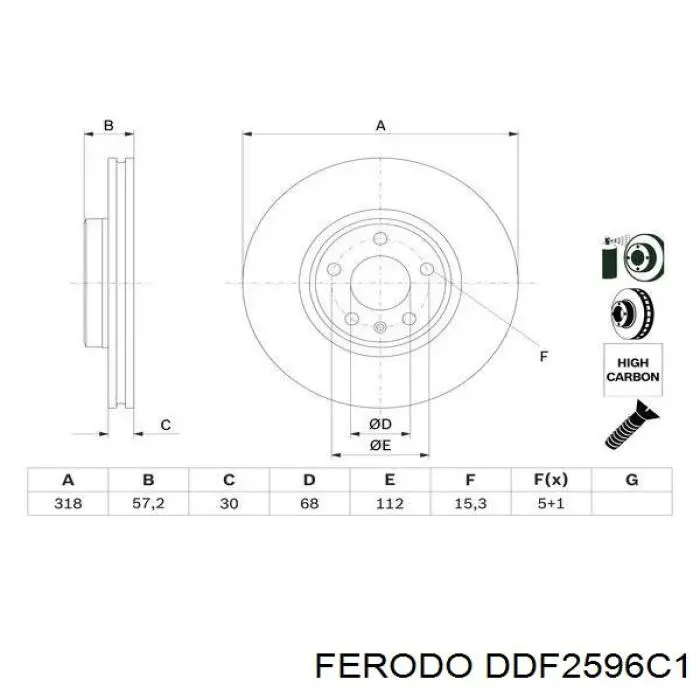 CD8596V Bremsi freno de disco delantero