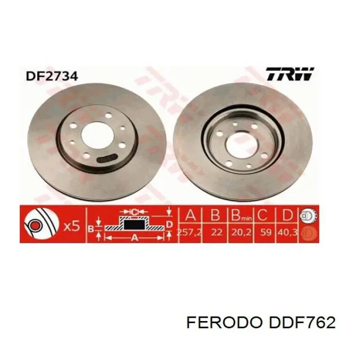 DDF762 Ferodo freno de disco delantero