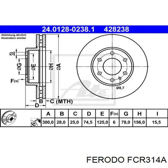 FCR314A Ferodo freno de disco delantero