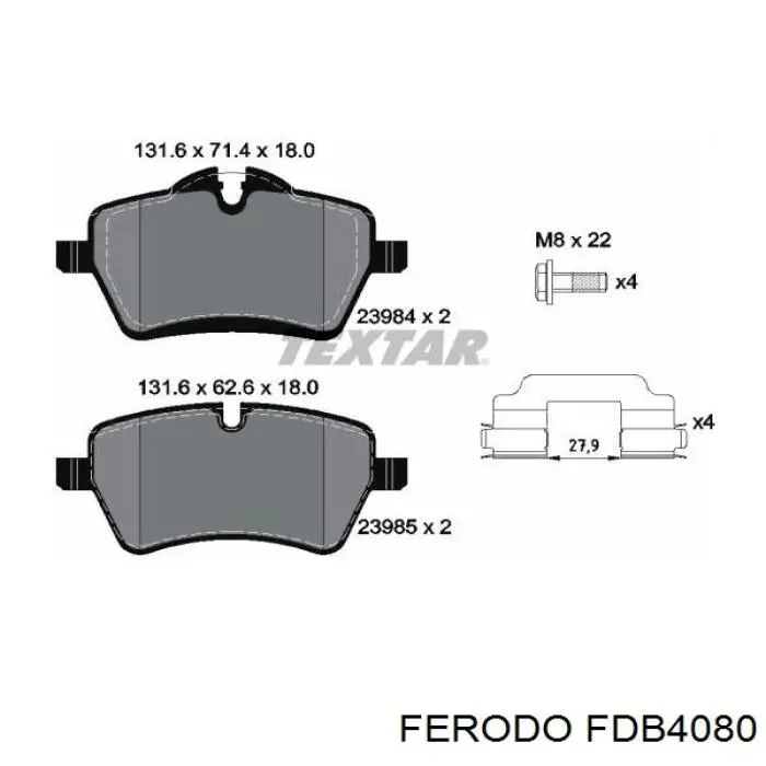 FDB4080 Ferodo pastillas de freno delanteras