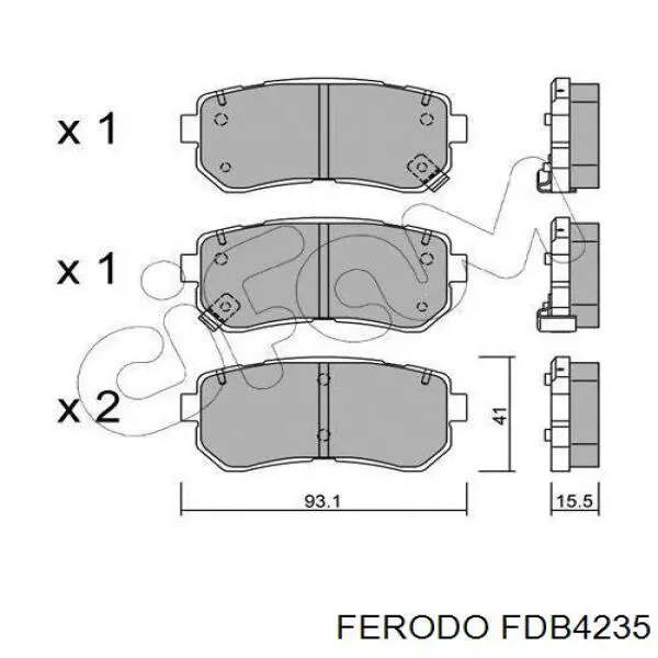 FDB4235 Ferodo pastillas de freno traseras