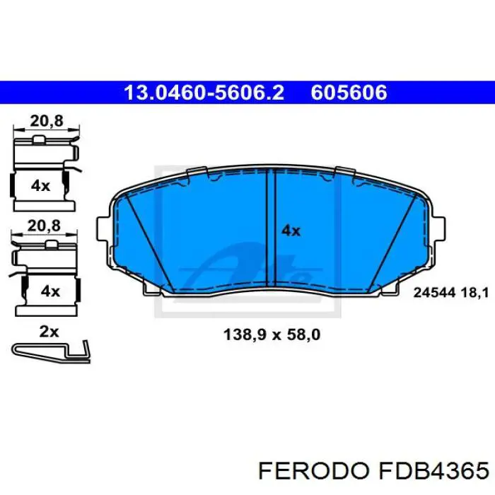 FDB4365 Ferodo pastillas de freno delanteras