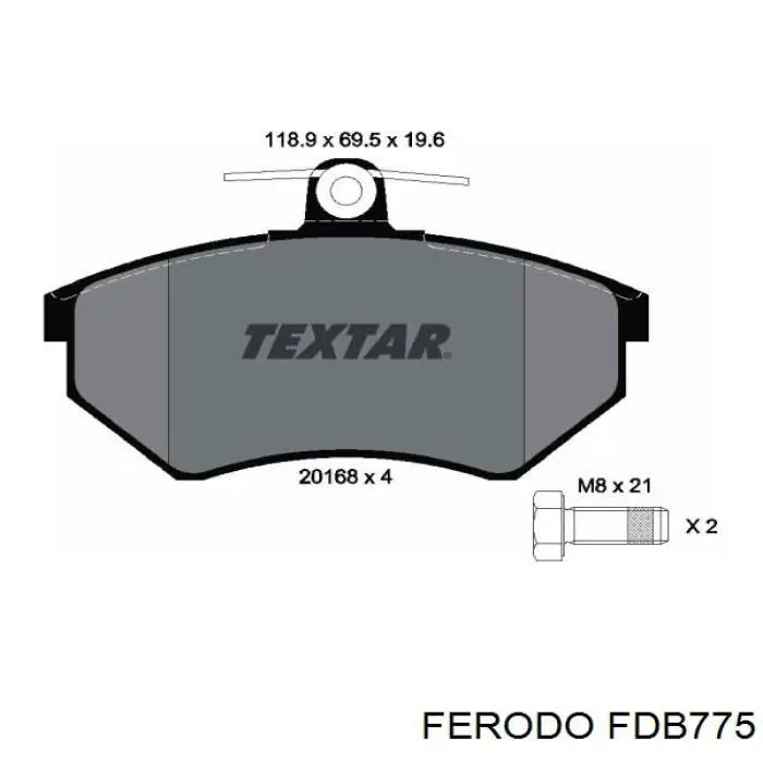 FDB775 Ferodo pastillas de freno delanteras