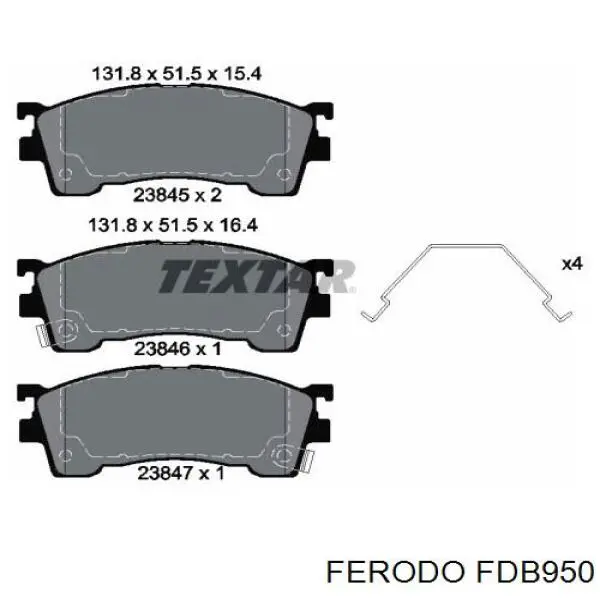 FDB950 Ferodo pastillas de freno delanteras