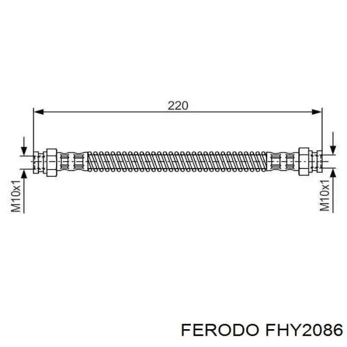 FHY2086 Ferodo tubo flexible de frenos trasero