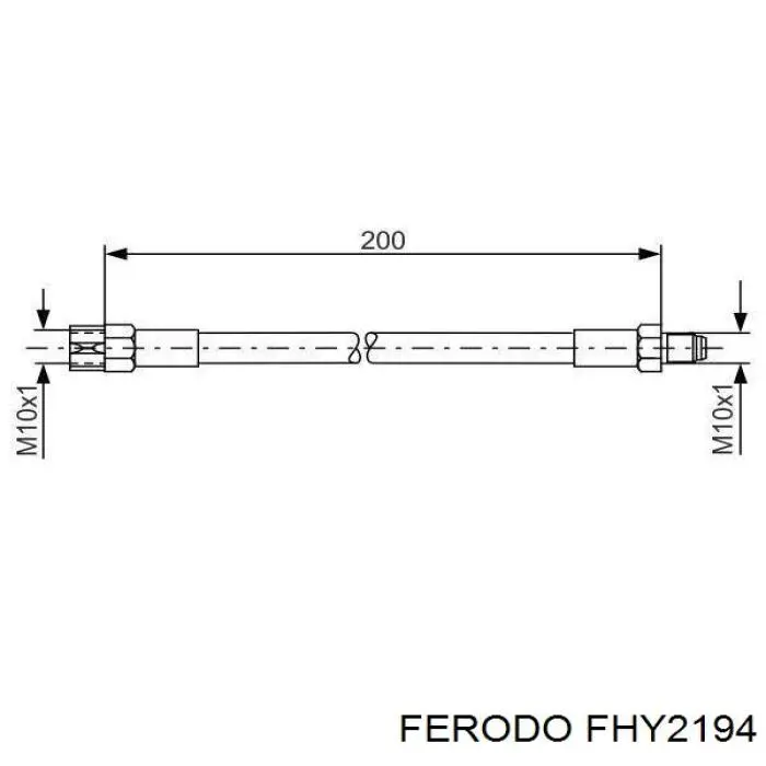 FHY2194 Ferodo tubo flexible de frenos trasero