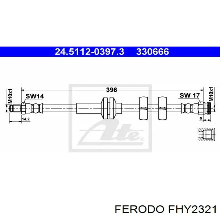  Latiguillo de freno delantero para Alfa Romeo GT 937