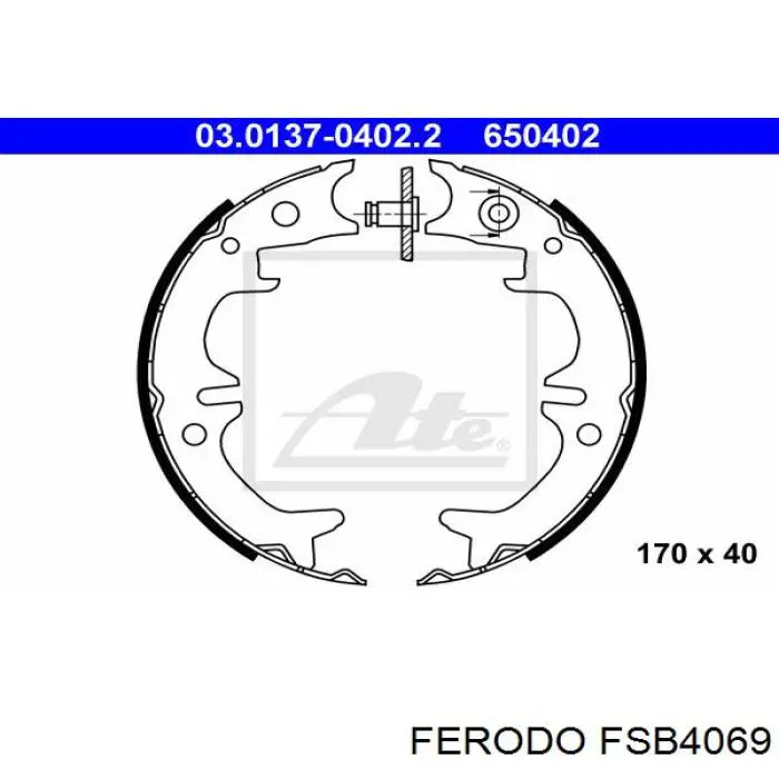 FSB4069 Ferodo juego de zapatas de frenos, freno de estacionamiento