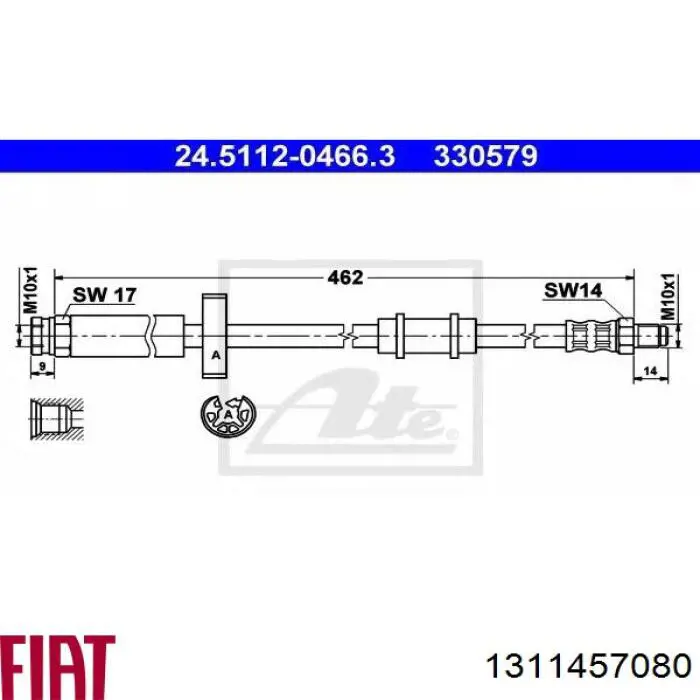 1311457080 Fiat/Alfa/Lancia latiguillo de freno delantero