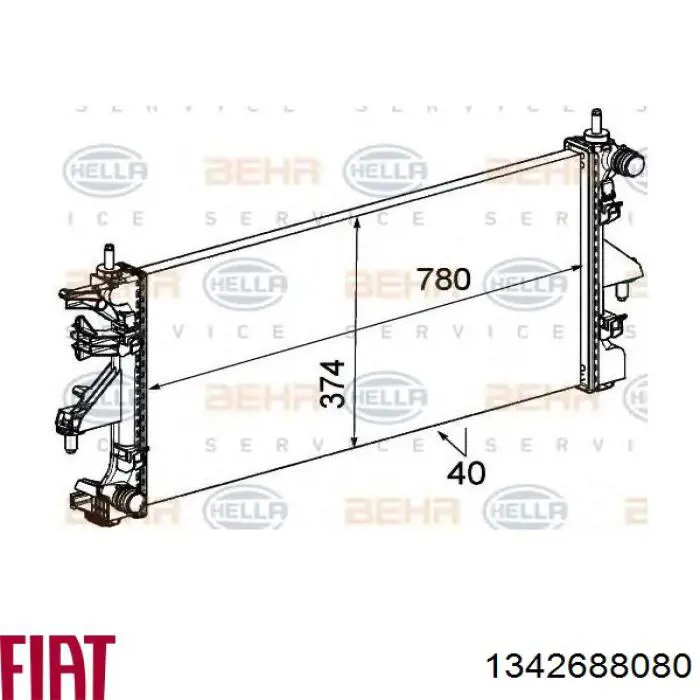 1342688080 Fiat/Alfa/Lancia radiador refrigeración del motor