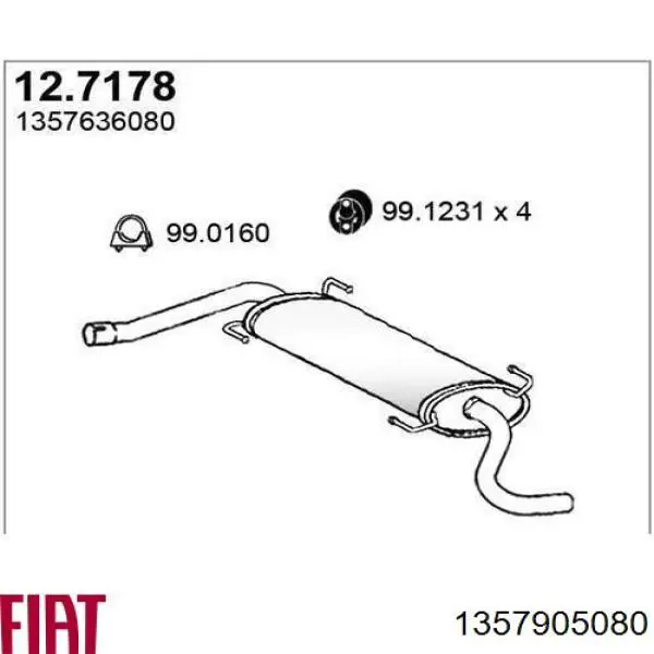 1357905080 Fiat/Alfa/Lancia silenciador posterior