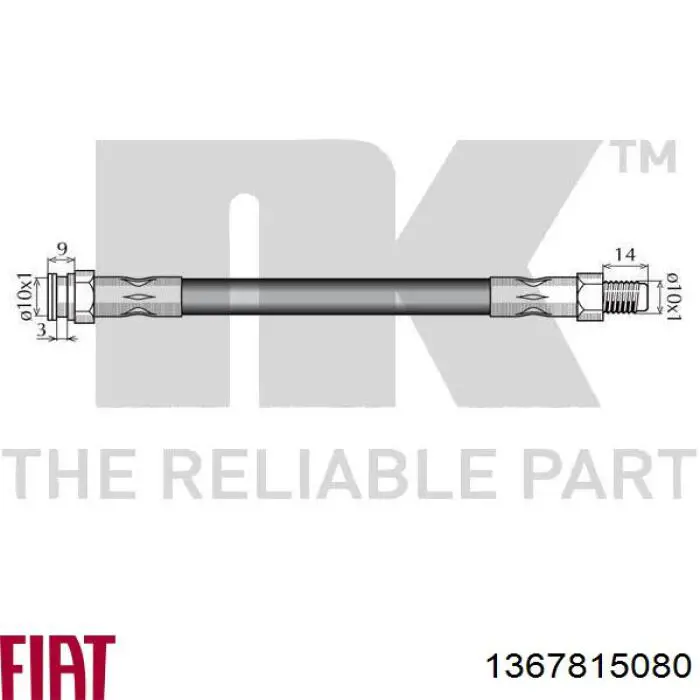 1367815080 Fiat/Alfa/Lancia tubo flexible de frenos trasero