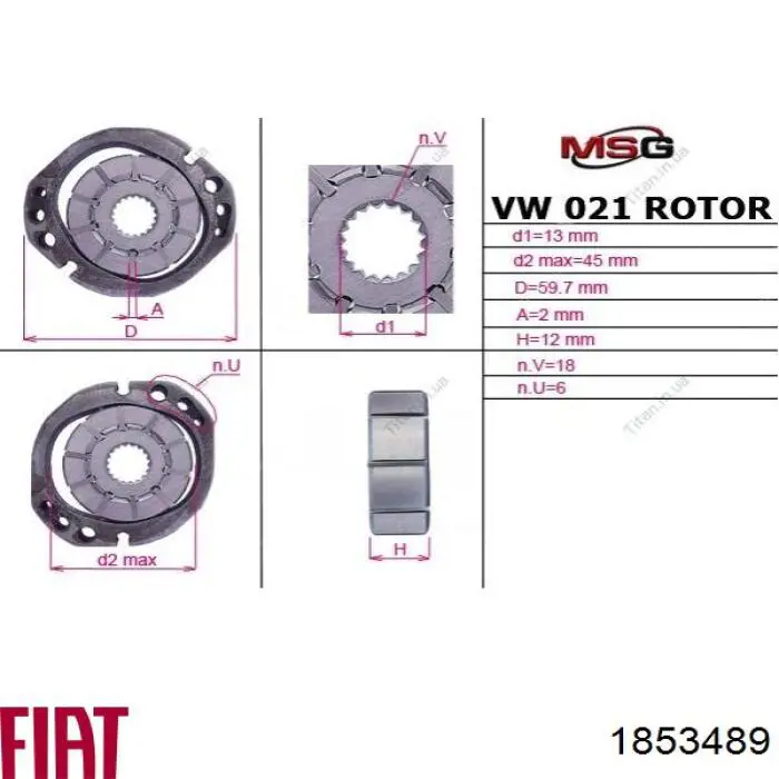 1853489 Fiat/Alfa/Lancia bomba hidráulica de dirección