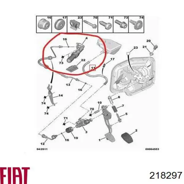 218297 Fiat/Alfa/Lancia cilindro receptor, embrague