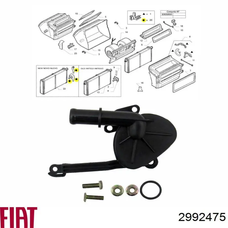 2992475 Fiat/Alfa/Lancia grifo de estufa (calentador)