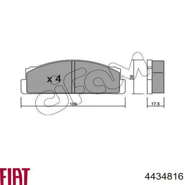 4434816 Fiat/Alfa/Lancia pastillas de freno delanteras