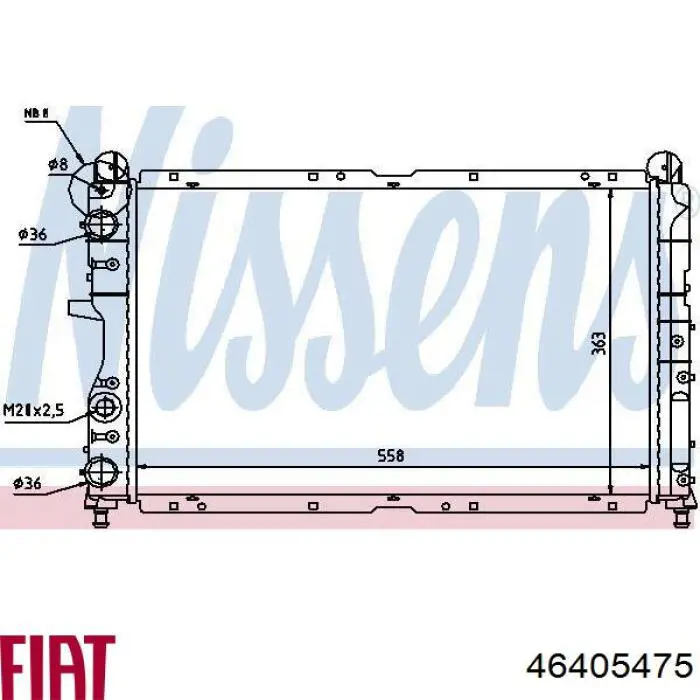 46405475 Fiat/Alfa/Lancia radiador refrigeración del motor