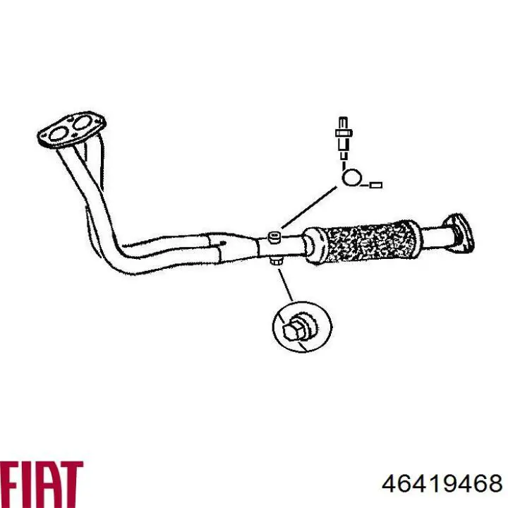 46419468 Fiat/Alfa/Lancia tubo de admisión del silenciador de escape delantero