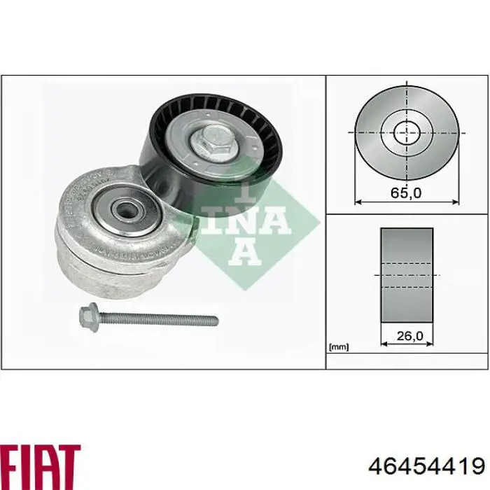 46454419 Fiat/Alfa/Lancia polea inversión / guía, correa poli v