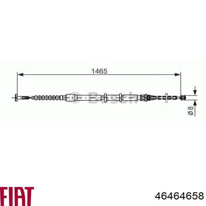 46464658 Fiat/Alfa/Lancia cable de freno de mano trasero derecho