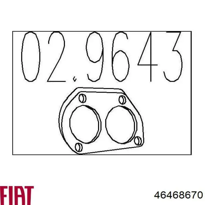 46468670 Fiat/Alfa/Lancia junta de tubo de escape silenciador