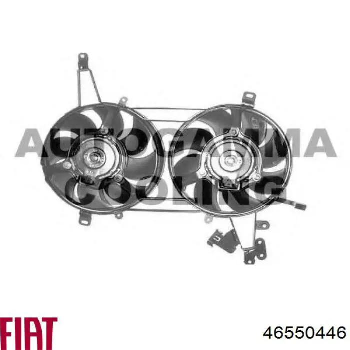 46550446 Fiat/Alfa/Lancia difusor de radiador, ventilador de refrigeración, condensador del aire acondicionado, completo con motor y rodete