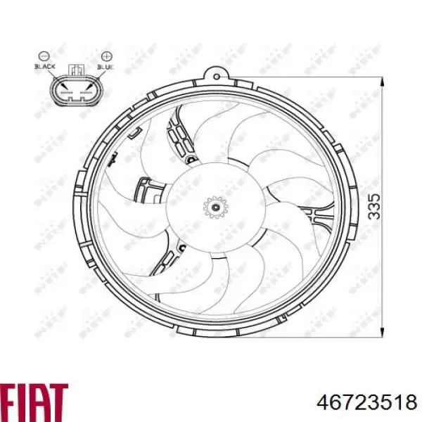 46723518 Fiat/Alfa/Lancia ventilador (rodete +motor refrigeración del motor con electromotor completo)