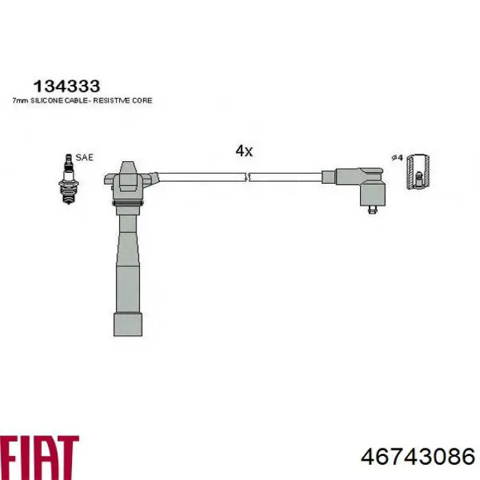 46743086 Fiat/Alfa/Lancia juego de cables de encendido