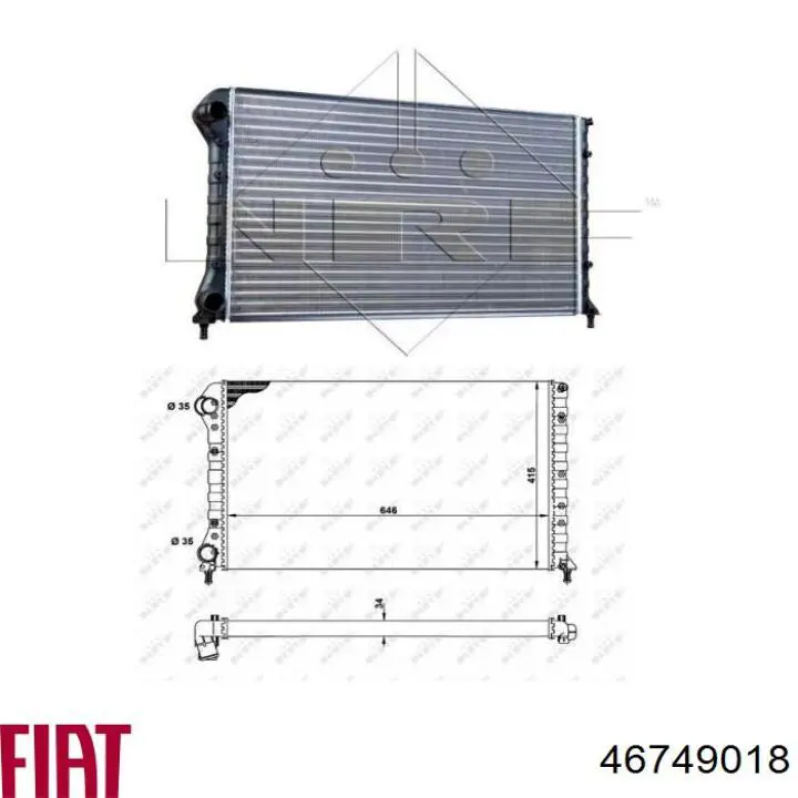 46749018 Fiat/Alfa/Lancia radiador refrigeración del motor