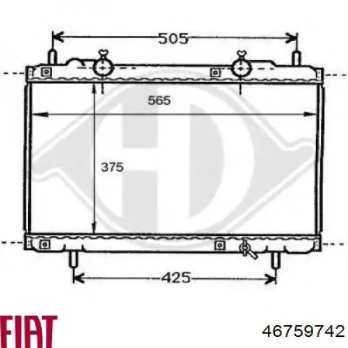 46759742 Fiat/Alfa/Lancia radiador refrigeración del motor