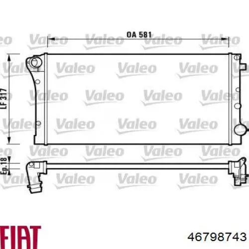 46798743 Fiat/Alfa/Lancia radiador refrigeración del motor