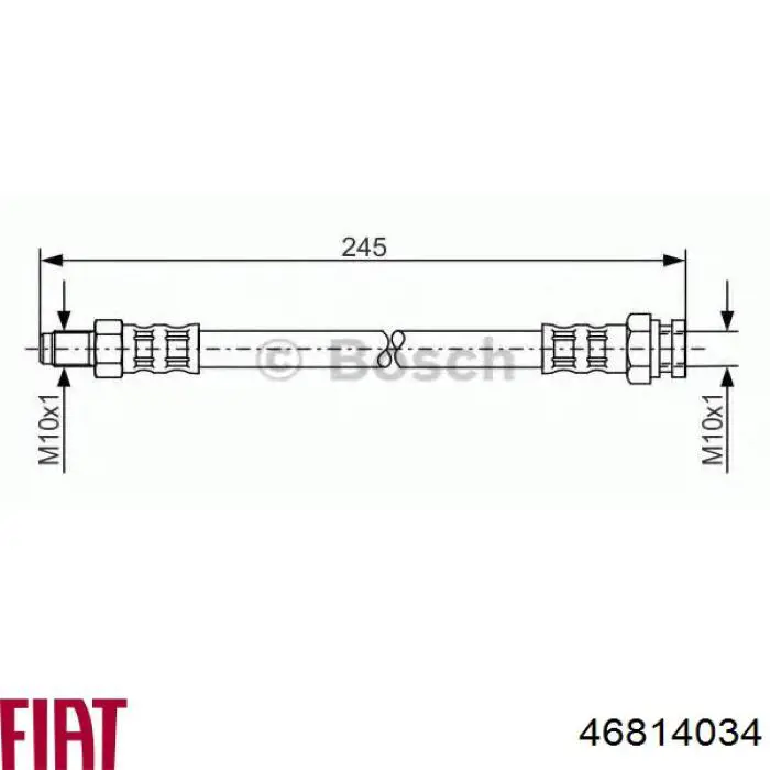 46814034 Fiat/Alfa/Lancia tubo flexible de frenos trasero