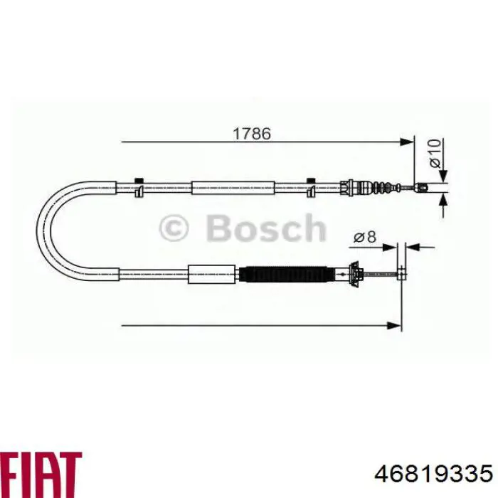  Cable de freno de mano trasero izquierdo para Fiat Stilo 192