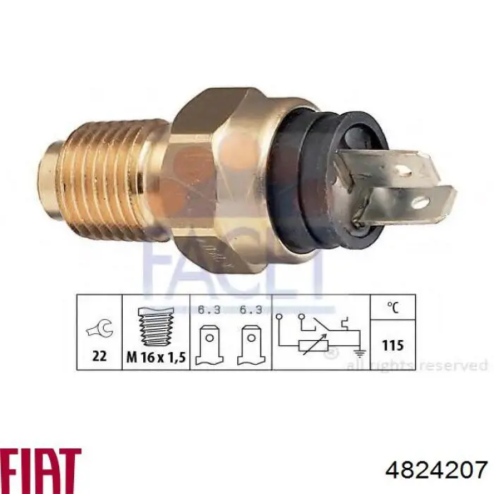 4824207 Fiat/Alfa/Lancia sensor de temperatura del refrigerante