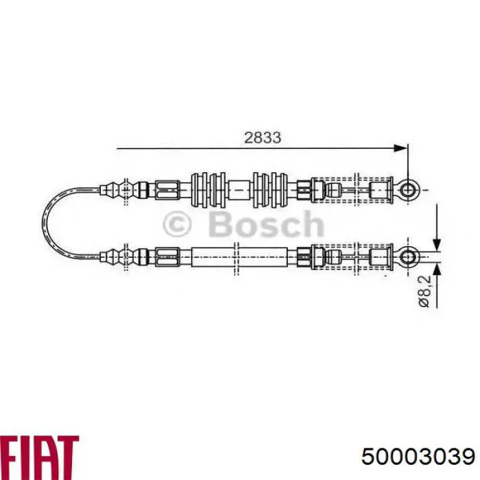 7522590 Fiat/Alfa/Lancia cable de freno de mano trasero derecho/izquierdo