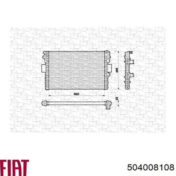 504008108 Fiat/Alfa/Lancia radiador refrigeración del motor